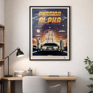 Mission Alpha Thomas Pesquet Poster – ESA & CNES Space Mission Print – Retro Futurism Wall Art – French Space Collectible 60 x 50cm