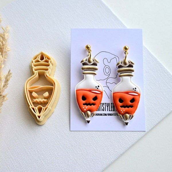 Halloween Clay Cutters/ Potion Pumpkin Polymer Clay Cutter / Fall (Autumn) Embossing Clay Cutter