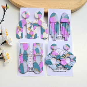 Polymeerklei oorbellen/moderne pastel oorbellen/minimalistische statement oorbellen/handgemaakt cadeau