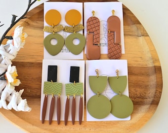 Polymer Clay Earrings / Statement Minimalist Earrings | handmade gift