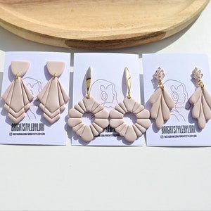 Polymeerklei oorbellen/moderne pastel oorbellen/minimalistische statement oorbellen/handgemaakt cadeau