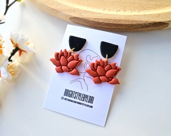 Valentine's Day Polymer Clay Earrings/Rose Statement Earrings/Flower Earrings