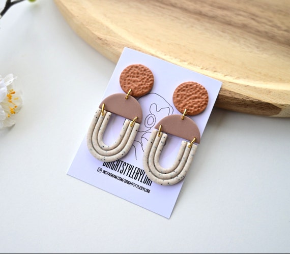 Buy Polymer Clay Earrings Long Hoop Earrings Modern Earrings