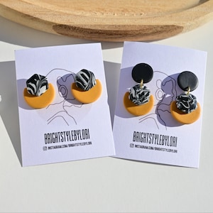 Polymer Clay Ohrringe / Moderne einzigartige Ohrringe / Kleine Ohrstecker / Boho handgemachte Ohrringe / Geschenk
