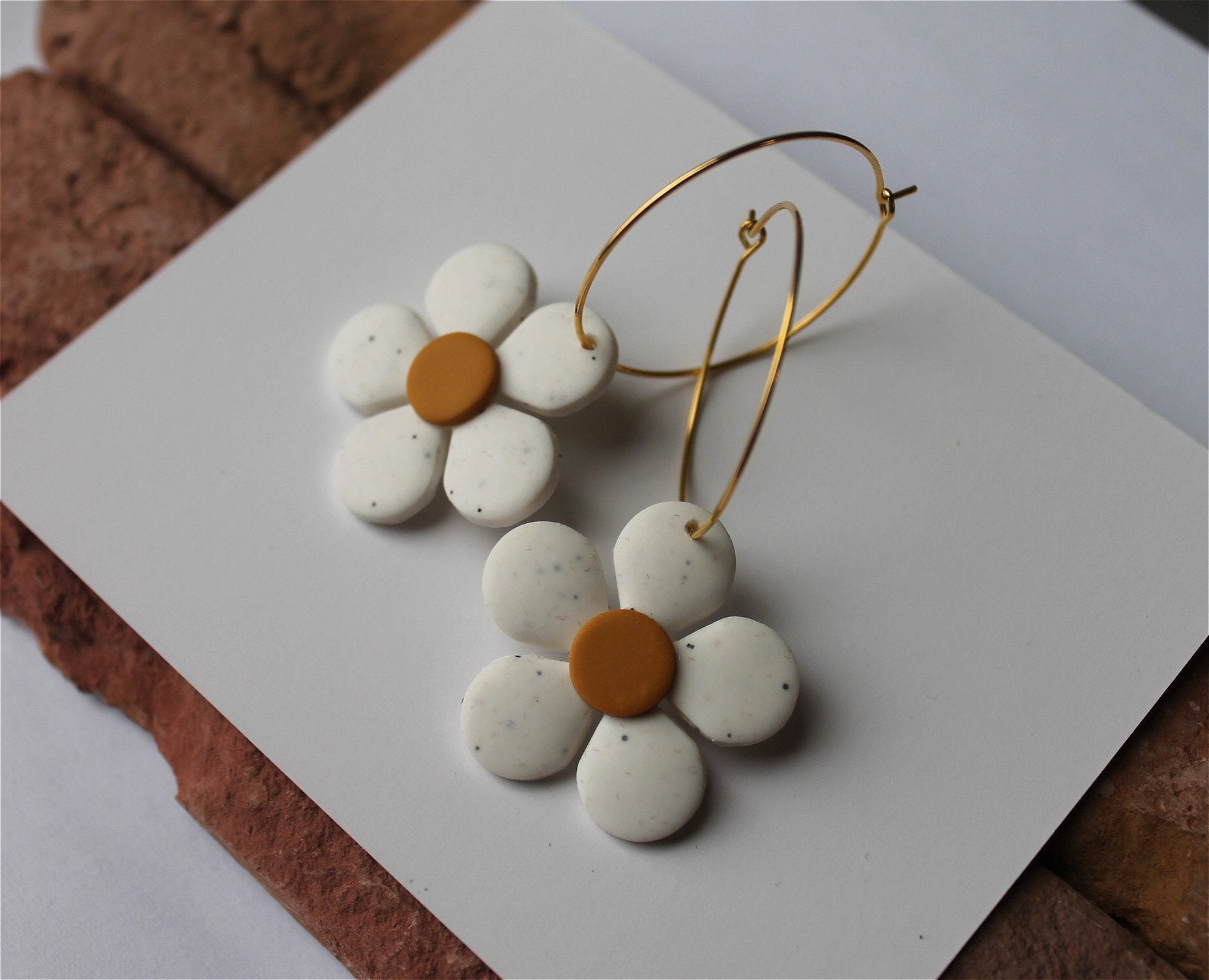 White Clay Earrings White main image 0