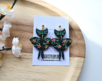 Monarch Polymer Clay Earrings/Moth Polymer Clay Earrings earrings/Monarch Butterfly Earrings/Statement Modern earrings Handmade gift
