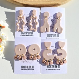 Polymeerklei oorbellen/moderne pastel oorbellen/minimalistische statement oorbellen/handgemaakt cadeau