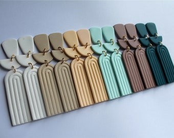 Polymer Clay Earrings, Pastel Organic Earrings.Geometric Earrings, Modern Statement Earrings, Minimalist Earrings. Handmade .