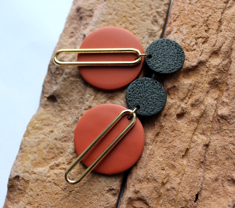 Terracotta Earrings. Polymer Clay Earrings .long Dangle Etsy