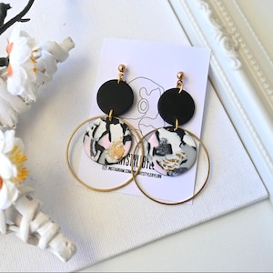 Polymer Clay Earring. Arch earrings.Dangle Earrings,Minimalist Earrings,