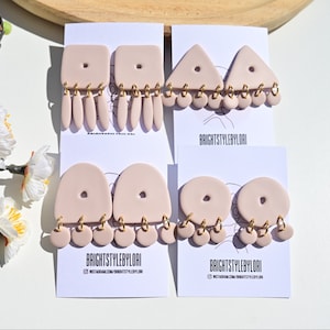 Polymeerklei oorbellen/moderne pastel oorbellen/minimalistische statement oorbellen/handgemaakt cadeau