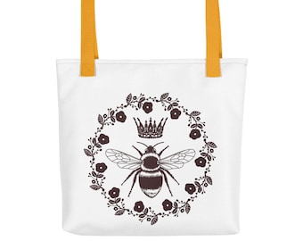 Queen Bee Tote Bag | Save the Bees Tote Bag | Canvas Tote Bag | Bridesmaid Tote Bag | Grocery Tote Bag | Bee Gift Bag | Gift for Her |