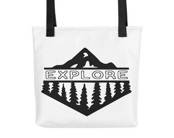 Explore Tote Bag | Camping Tote Bag | Travel Tote Bag| Canvas Tote Bag | Grocery Tote Bag | Gift for Nature Lover | Gift Tote Bag