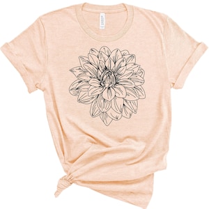 Dahlia Flower | Unisex T-Shirt | Flower Tee | Bridesmaid Gift | Floral T Shirt | Botanical TShirt | Wildflower Gift Tee | Vintage Flower Tee