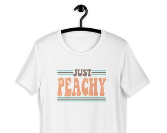 Retro 'Just Peachy' Graphic Tee - Unisex Summer Shirt