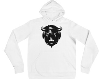Buffalo Hoodie: Unisex Bison Sweatshirt, Wildlife Camping Pullover