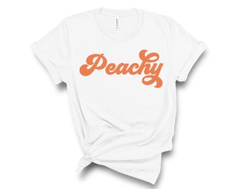 Peachy Tee | Unisex T-Shirt | Hippie TShirt | Fun Vintage Tee l Hippie Shirt for Women | Boho Shirt | Peach T-Shirt | Retro Tee| Peachy Keen