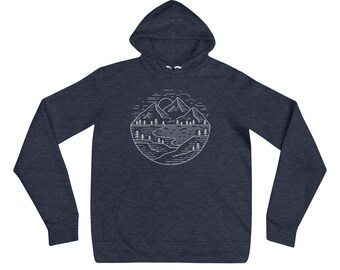 Mountain Scene Unisex Hoodie | Explore Sweatshirt | Nature Pullover | Off-Road Adventure Pullover | Hiking Hoodie | Outdoor Adventure Shirt