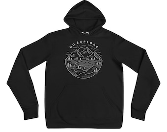 Go Explore Hoodie | Explore Sweatshirt | Nature Pullover | Unisex Hoodie | Off-Road Adventure | Hiking  Hood | Mountains | Outdoor Adventure