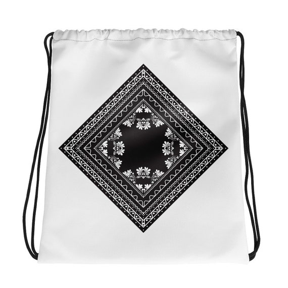 Bandana Print Drawstring Backpack: Festival Bag - Etsy