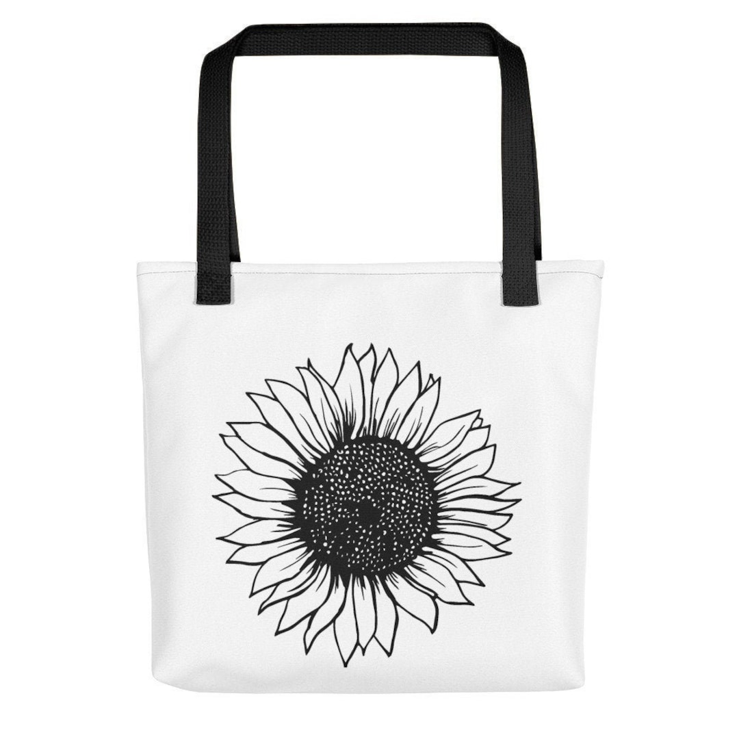 Sunflower Tote Bag Flower Tote Bag Canvas Tote Bag Etsy
