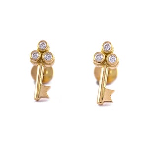 Diamond key earrings store