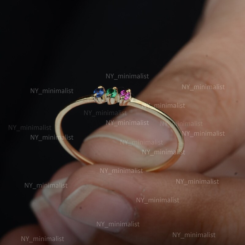 Gemstone Stacking Rings - Etsy