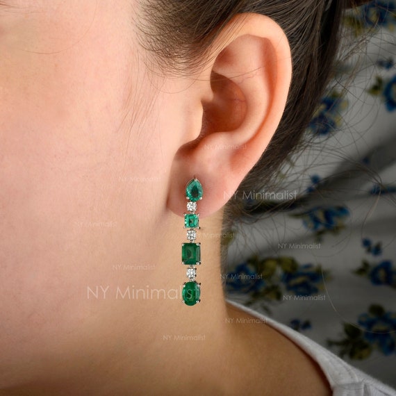 Modern emerald clearance earrings