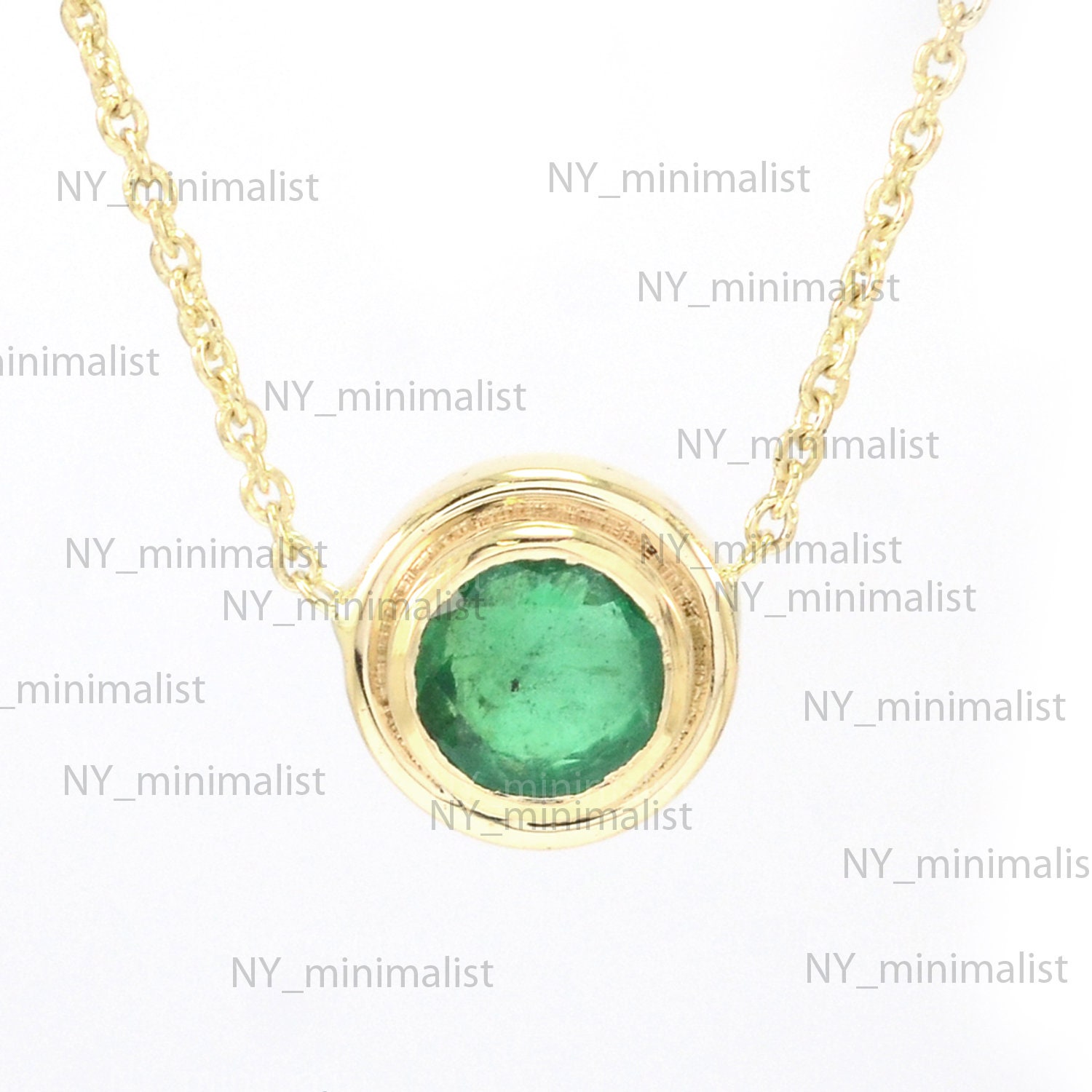 May Birthstone Zambia Emerald Gemstone Charm Pendant Necklace | Etsy