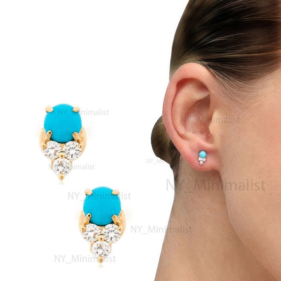 Minimalist Real Sleeping Beauty Arizona Turquoise Gemstone Minimalist Real Sleeping Beauty Arizona Turquoise Gemstone