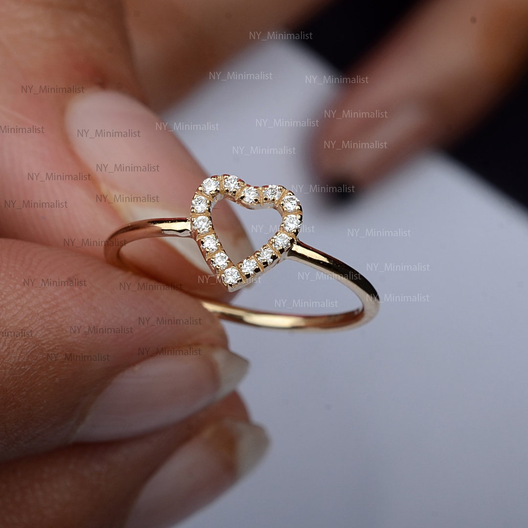 14K GOLD DIAMOND RAIZY HEART RING