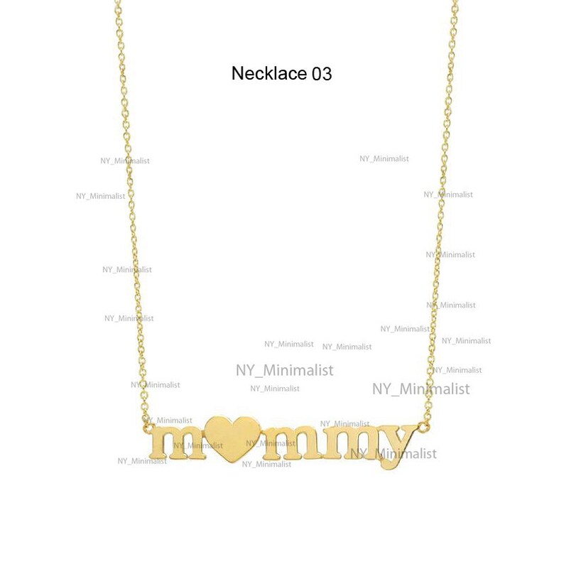 Genuine Diamond Necklace Mother/'s Day Sale Diamond Mama Necklace Choice Your Necklace 14K Yellow Gold Mom Mother/'s Birthday Gift
