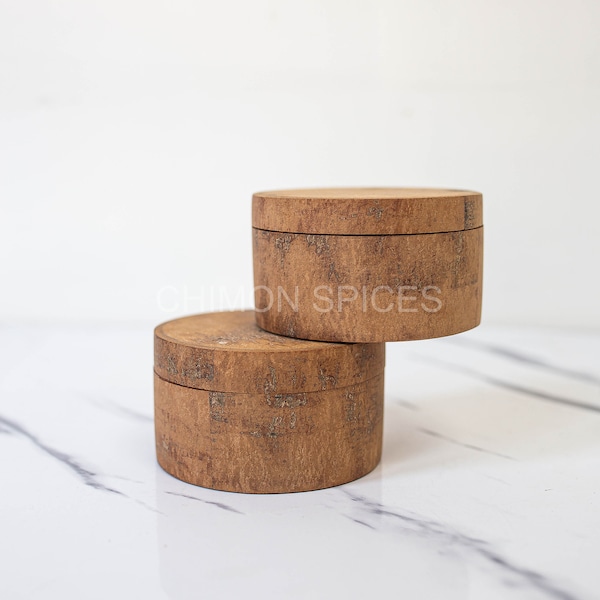 Round Cinnamon Bark Boxes,Spice Jar Holder with lid, Cinnamon Canister, Cinnamon Jar for Bathroom Kitchen container holder box