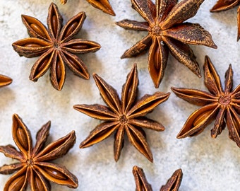 Whole Star Anise Grade,Whole Star Anise, Illicium Verum Vietnam sourced, Vietnam  Anise Stars, Cassia Whole Cinnamon Sticks, 2.1 oz- 12.6 oz