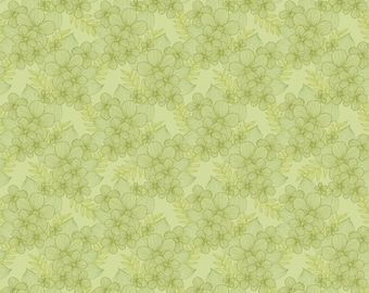 43-44&quot; Wide LACE GREEN Floral Quilt Fabric from Judy&#39;s Bloom Collection by Eleanor Burns for Benartex - Sold by the Yard