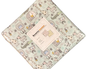 Layer Cake SNUGGLE in the JUNGLE Flannel by Jessica Flick for Benartex - 10&quot; Quilt Fabric Squares