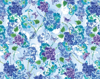 43-44&quot; Wide BUTTERFLY BLISS Sky Blue Designed by Greta Lynn for Kanvas Studio for Benartex - Sold by the Yard
