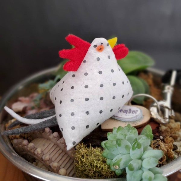 Plymouth barred rock chicken rooster, pyramid chicken, handcrafted in Alberta, Canada