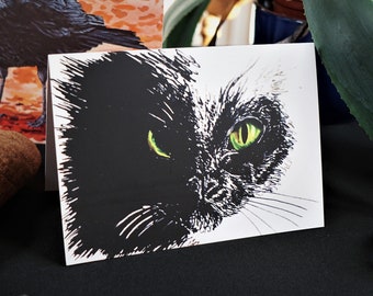 Black Cat Note Card