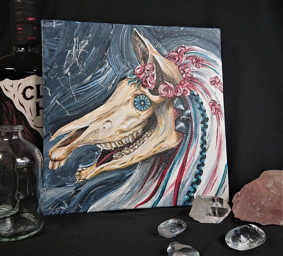 Mari Lwyd Painting - Original Art - Acrylic on Canvas