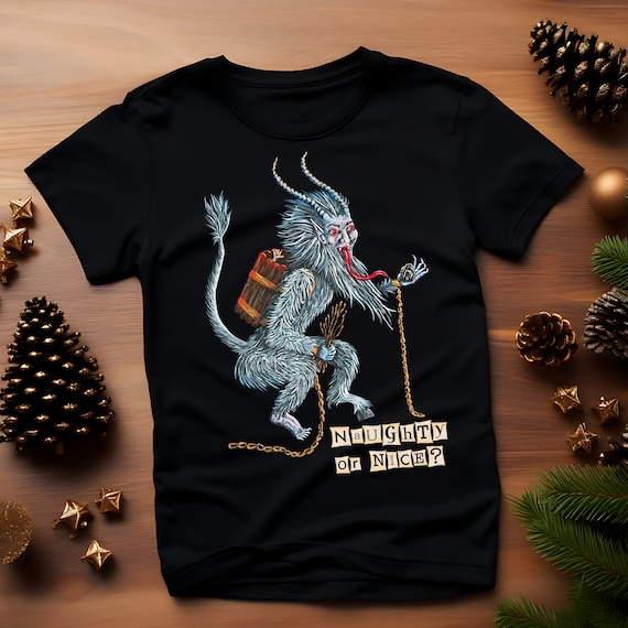 Krampus Tee - Black T Shirt - Regular or Fitted Cotton