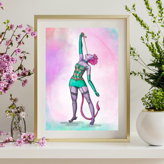 Sword Swallower Art Print - Nuala - Vintage Carnival - A5/A4