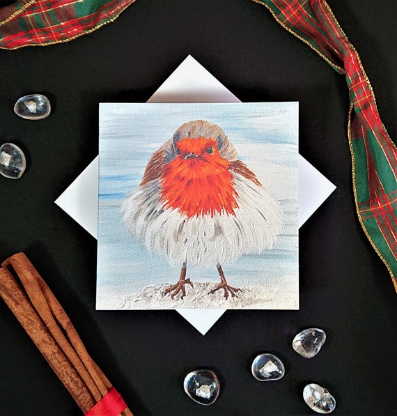 Christmas Card - Robin - Hand Painted Design