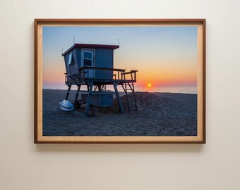 Resting Life Guard Tower at Chincoteague Sunrise - Vacation Memory Gift