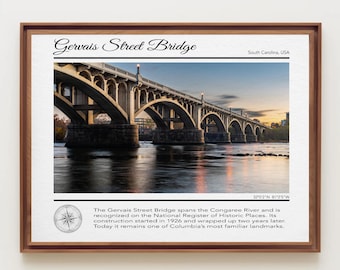 Reise Poster | Südcarolina | Kolumbien | Gervais Straßenbrücke