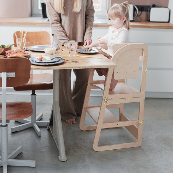 Ensemble tour d'apprentissage et chaise haute de cuisine pour tout-petits