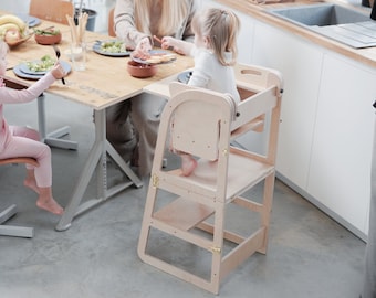 Combinación de torre para niños pequeños y trona para bebés