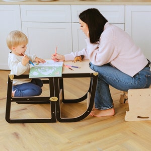 Montessori Kitchen Tower with Slide | Foldable Learning Stool