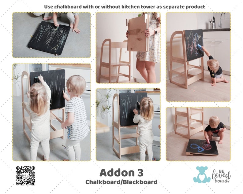 Kitchen Tower, Learning Stool: Elevate Your Child's Experience with Customizable Add-Ons Tower + addon 3