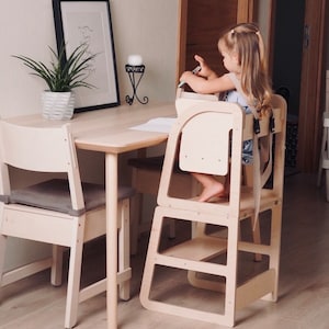 3 in 1 Kitchen Tower : High chair, step stool, kids desk. image 3
